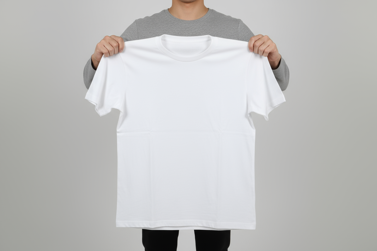 person holding a blank shirt